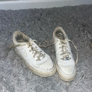 Nike Kids' White and Tan Sneakers